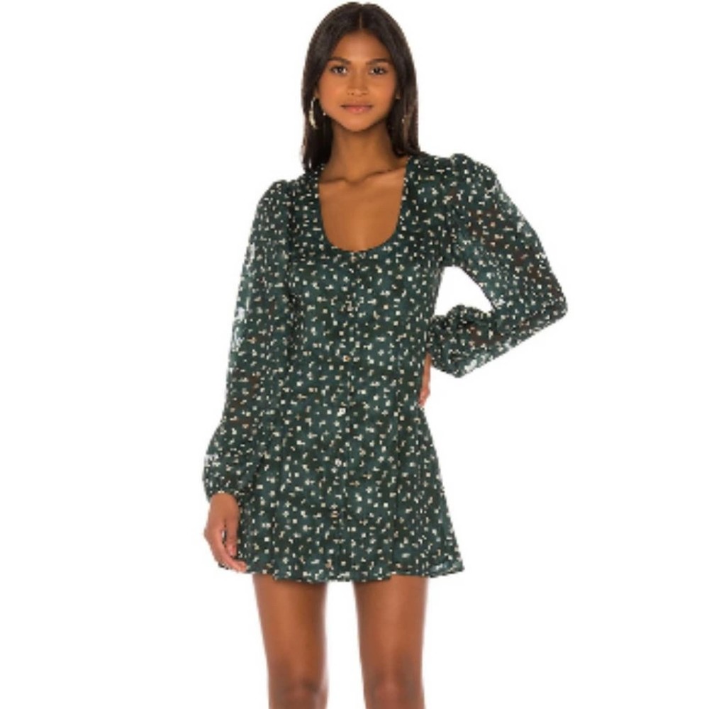 Tularosa Wilder Dress in Hunter Green Floral